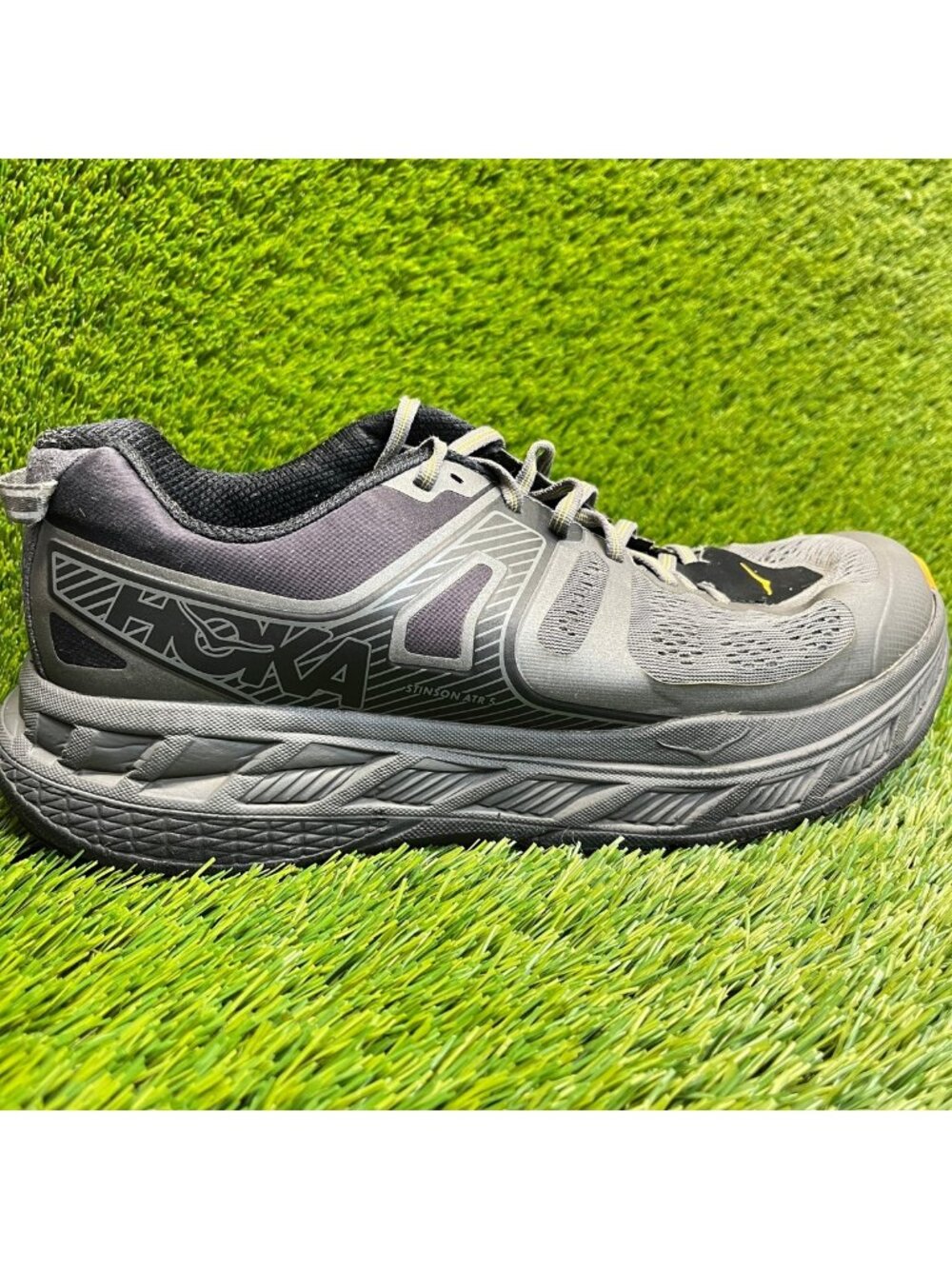 Hoka One One Stinson ATR 5 Mens Size 11.5 Gray Black Running Shoes Sneakers